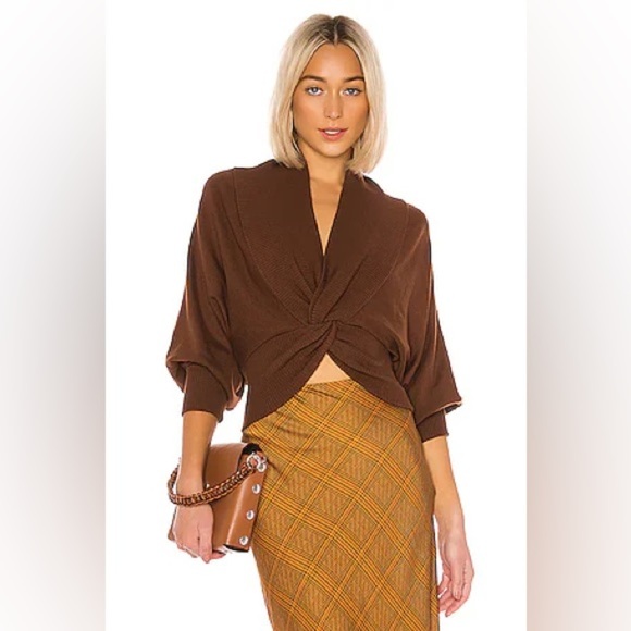 C/MEO COLLECTIVE Sweaters - C/MEO As We Went Knit Blouse in Brown Medium